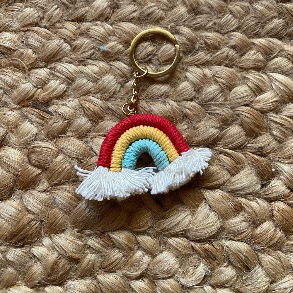 New Rainbow Keychain with gold hardware